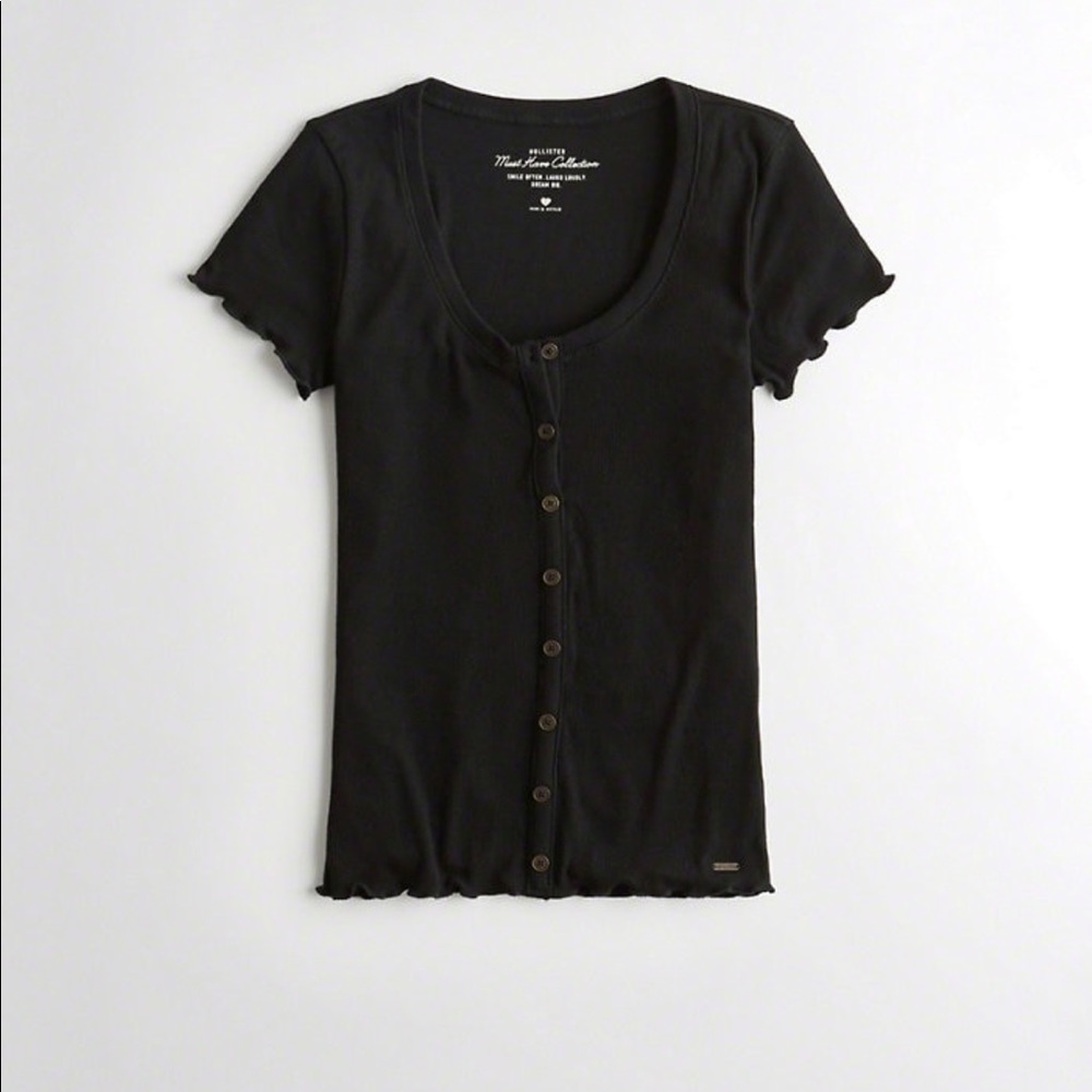 Hollister grey Henley shirt